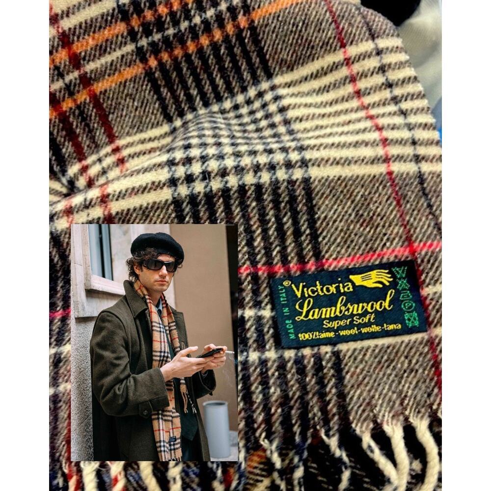 Italian made Victoria Lambswool Unisex Scarf, Preppy, Academia, Old Money, OS
